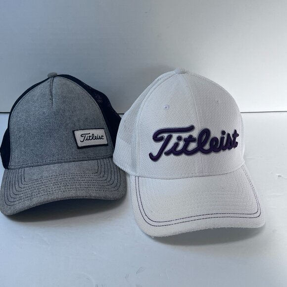 Titleist Other - Titleist Flex Golf Hat Cap Adjust to Fit Mesh White And Gray‎ S/M (set Of 2)